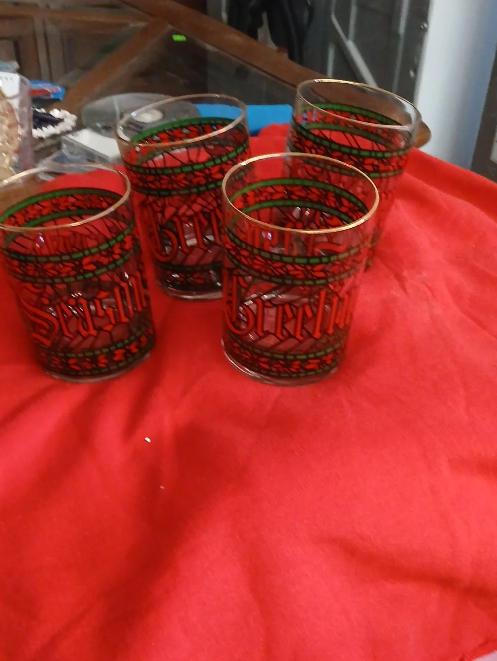 Houze seasons greeting lowball Decorative Glass Tumblers - Set of 4